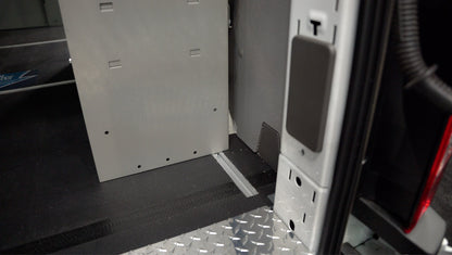 Holman Rigid Floor for Ford Transit Cargo Vans - Wheelbase: 148-in Extended | Side Doors: Single Sliding | Rear Wheels: Single Rear Wheels | Style: Without Mounting Tracks | Floor Sills: Aluminum