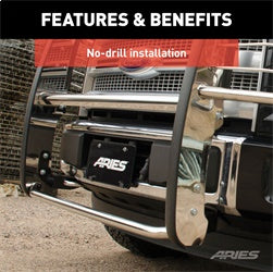 ARIES 1.5-in Polished Stainless Steel Grille Guard for GMC Sierra 1500 (2003-2007) - 4062-2