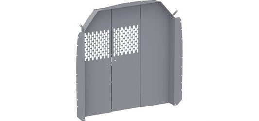 Full Partition - Perforated - Ford Transit Full Size (Mid Roof) in a van, securing cargo with perforated steel design.