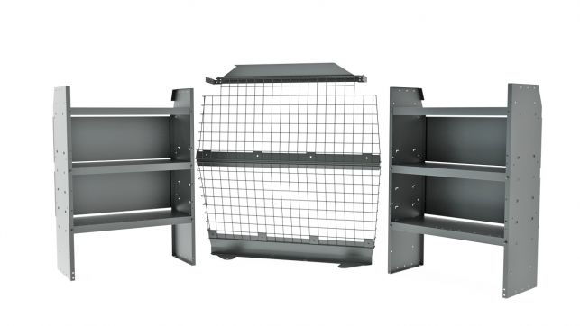 Commercial Shelving Package for Nissan NV200 & Chevy City Express - Wire Partition
