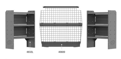 Commercial Shelving Package for Nissan NV200 & Chevy City Express - Wire Partition
