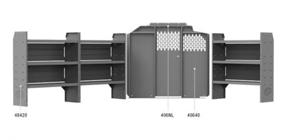 Base Shelving Package for Nissan NV - Std Roof