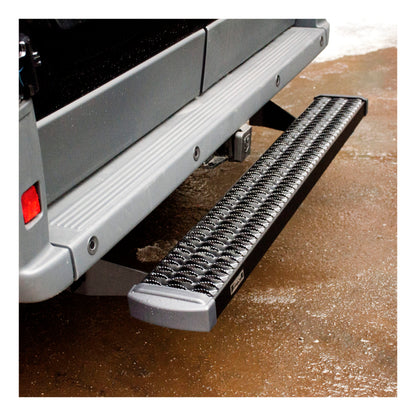Luverne Grip Step 7" x 54" Black Aluminum Rear Step, Select Chevy Express, GMC Savana