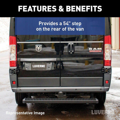 Luverne Grip Step 7" x 54" Black Aluminum Rear Step Fleet Kit, Select Ram ProMaster