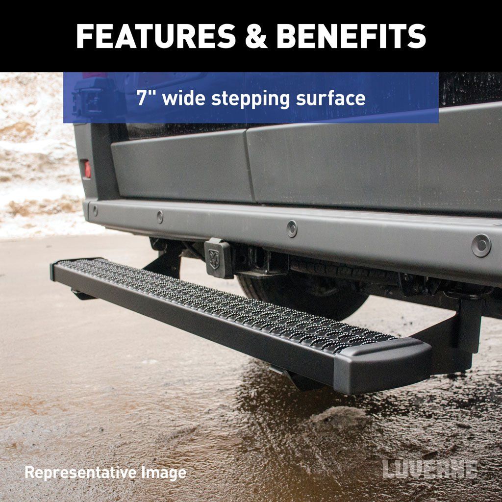 Luverne Grip Step 7" x 54" Black Aluminum Rear Step Fleet Kit, Select Ram ProMaster