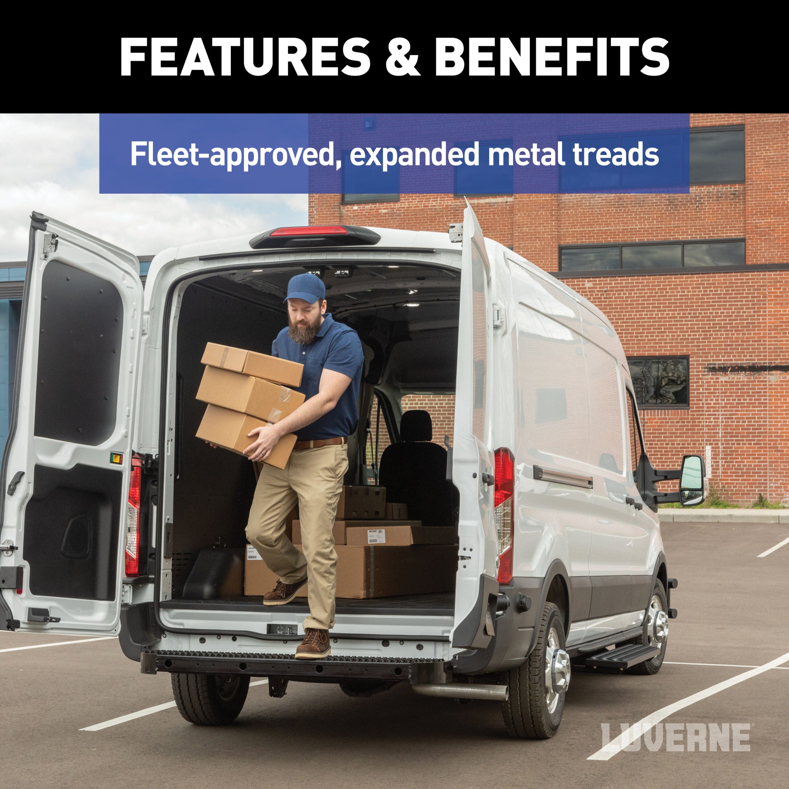 Luverne Impact Shock-Absorbing Rear Bumper Step Fleet Kit, Select