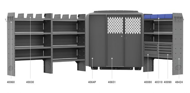 General Service Shelving Package for RAM ProMaster - 118-in & 136-in WB - Std Roof