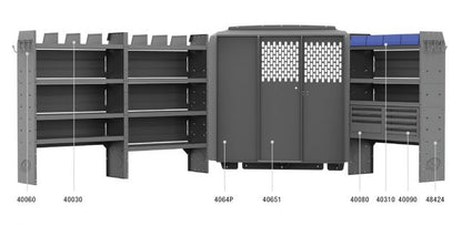 General Service Shelving Package for RAM ProMaster - 118-in & 136-in WB - Std Roof
