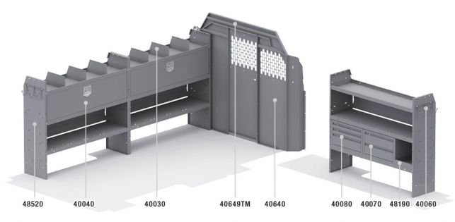 General Service Shelving Package for Ford Transit - 148-in WB - Low Roof