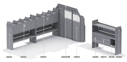 General Service Shelving Package for Ford Transit - 148-in WB - Low Roof