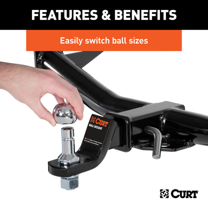 CURT Switch Ball Trailer Ball Set (1-7/8", 2" & 2-5/16" Balls, 1" x 2-1/4" Shank) - 42225