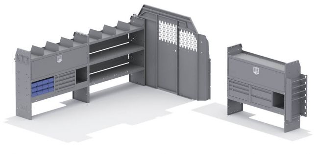 Electrical Contractor Shelving Package for Ford Transit - 148-in WB - Low Roof