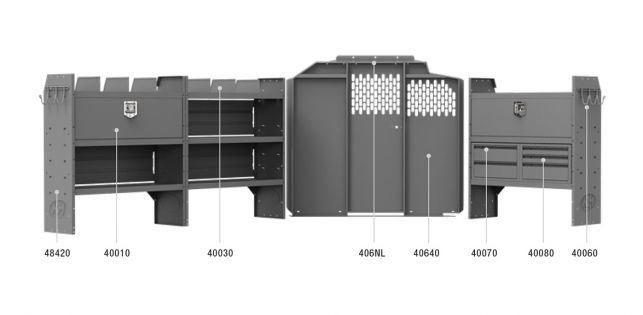 General Service Shelving Package for Nissan NV - Std Roof