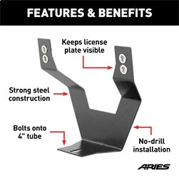 ARIES 4-in Bull Bar License Plate Bracket - 45-0000