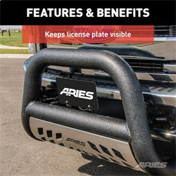ARIES 4-in Bull Bar License Plate Bracket - 45-0000
