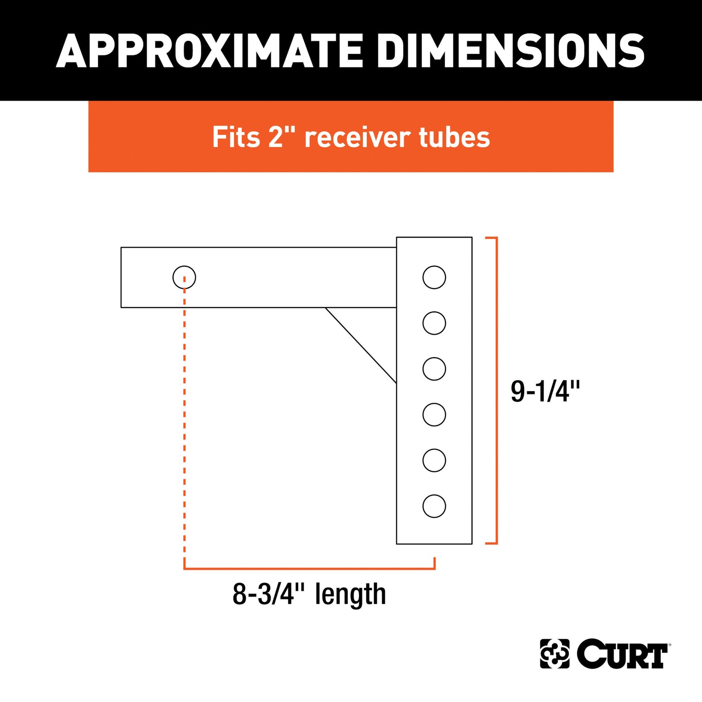 CURT Replacement Adjustable Ball Mount Shank (Fits #45049 or #45799) - 45059