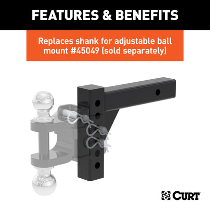 CURT Replacement Adjustable Ball Mount Shank (Fits #45049 or #45799) - 45059