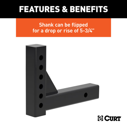 CURT Replacement Adjustable Ball Mount Shank (Fits #45049 or #45799) - 45059