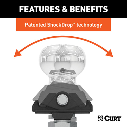 CURT RockerBall Cushion Hitch with 2" Ball (2" Shank, 7,500 lbs., 3" Drop) - 45143