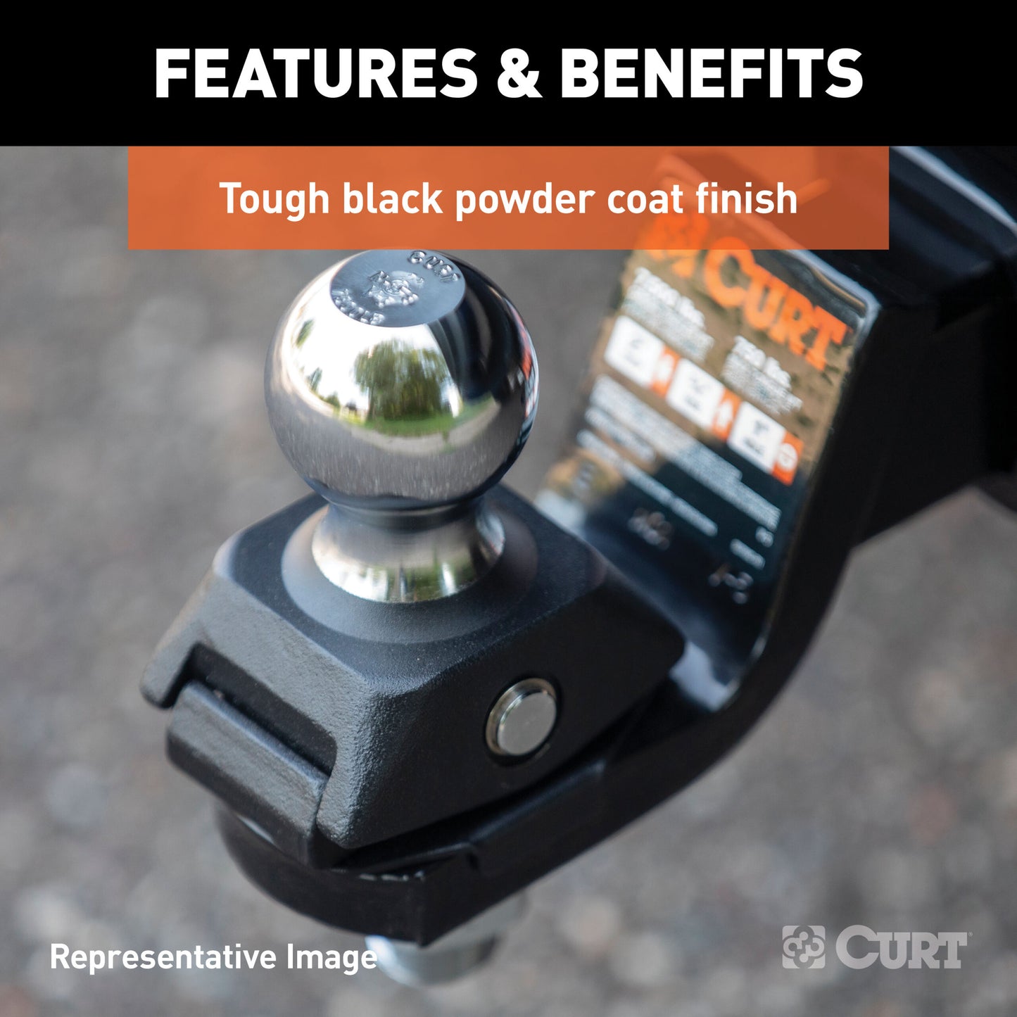 CURT RockerBall Cushion Hitch with 2" Ball (2" Shank, 7,500 lbs., 5" Drop) - 45144