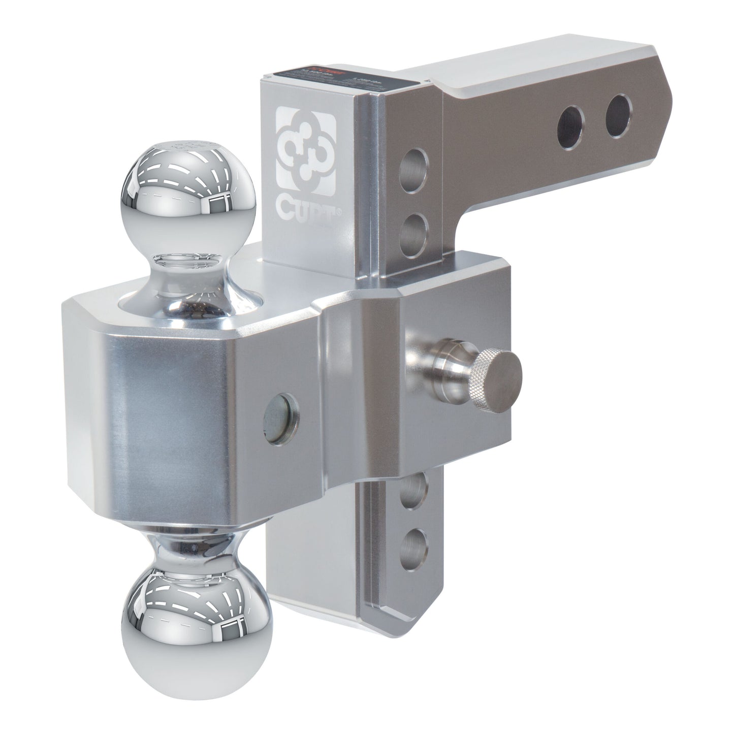 CURT AlumaLite Adjustable Aluminum Hitch with Dual Ball, 5-1/2" Drop - 45363