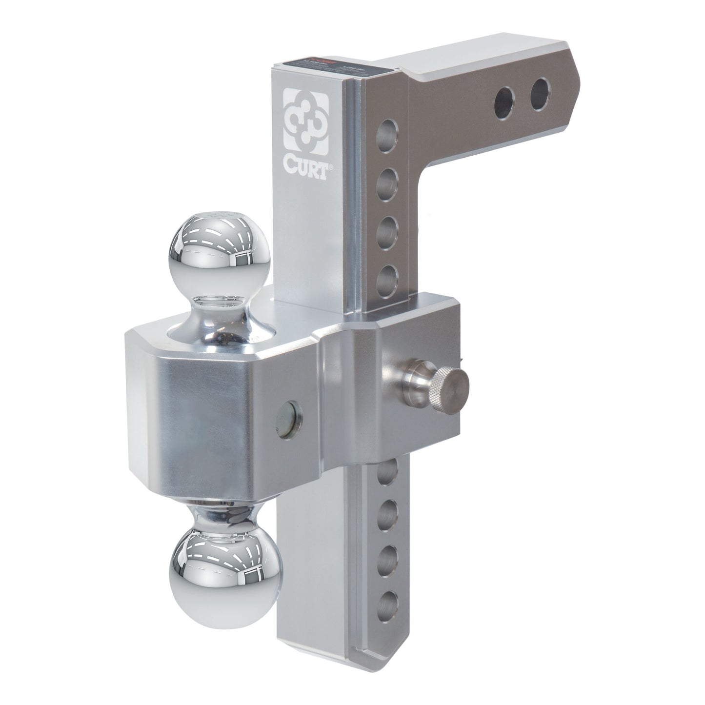 CURT AlumaLite Adjustable Aluminum Hitch with Dual Ball, 9-1/2" Drop - 45366