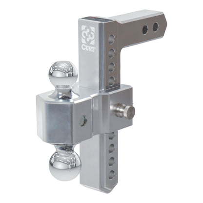 CURT AlumaLite Adjustable Aluminum Hitch with Dual Ball, 9-1/2" Drop - 45366