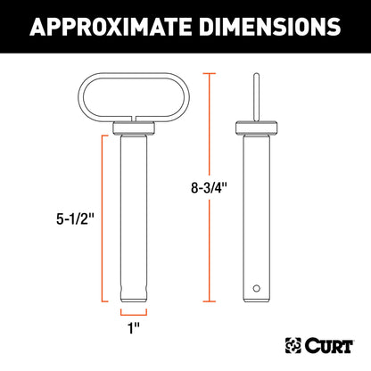 CURT 1" Clevis Pin with Handle and Clip - 45803