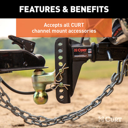 CURT Replacement 2" Channel Mount Shank (Fits #45900 or #45907, 14,000 lbs.) - 45910