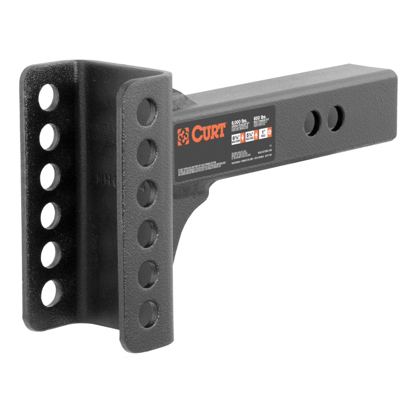 CURT Replacement 2" Adjustable Channel Mount Shank (Fits #45901, 6,000 lbs.) - 45911