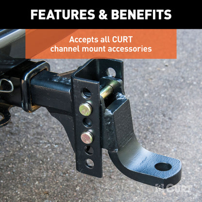CURT Replacement 2" Adjustable Channel Mount Shank (Fits #45901, 6,000 lbs.) - 45911