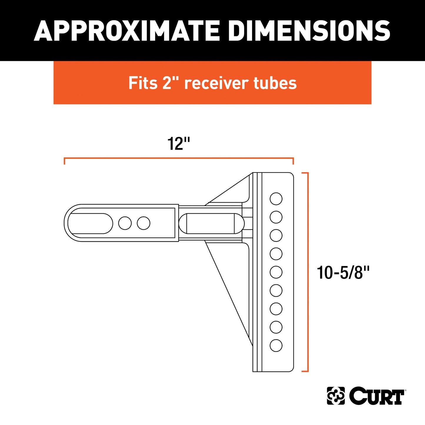 CURT Replacement 2-1/2" Channel Mount Shank (Fits #45902 or #45908, 20,000 lbs.) - 45917