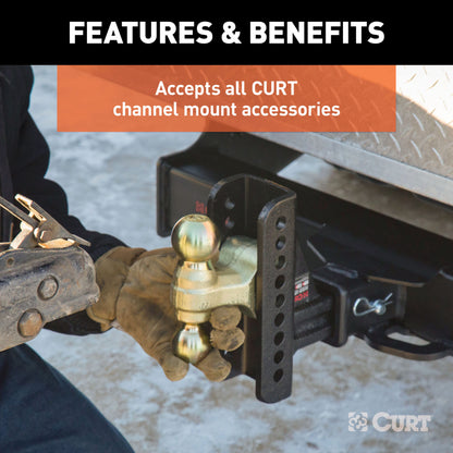 CURT Replacement 2-1/2" Channel Mount Shank (Fits #45902 or #45908, 20,000 lbs.) - 45917