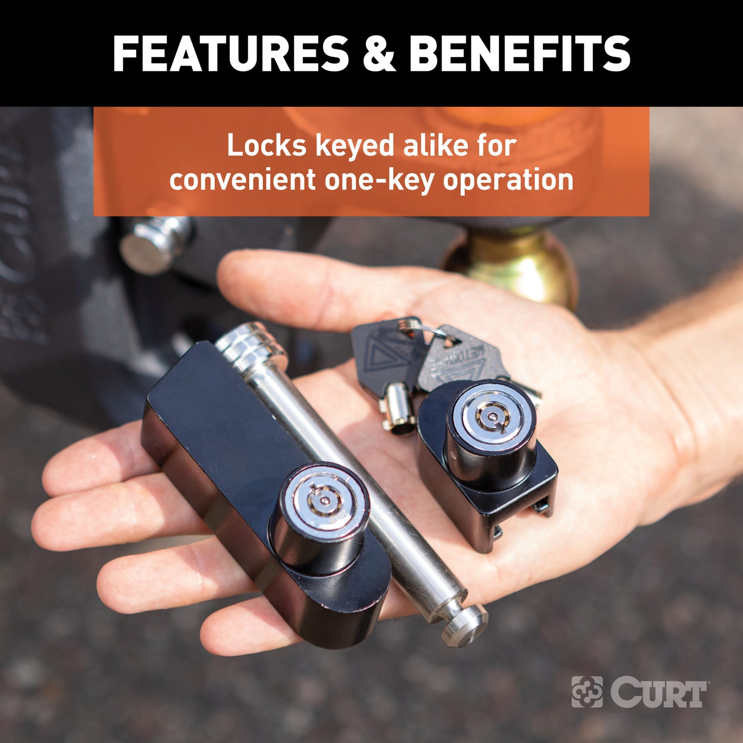 CURT Rebellion XD Tongue and Hitch Lock Set - 45932