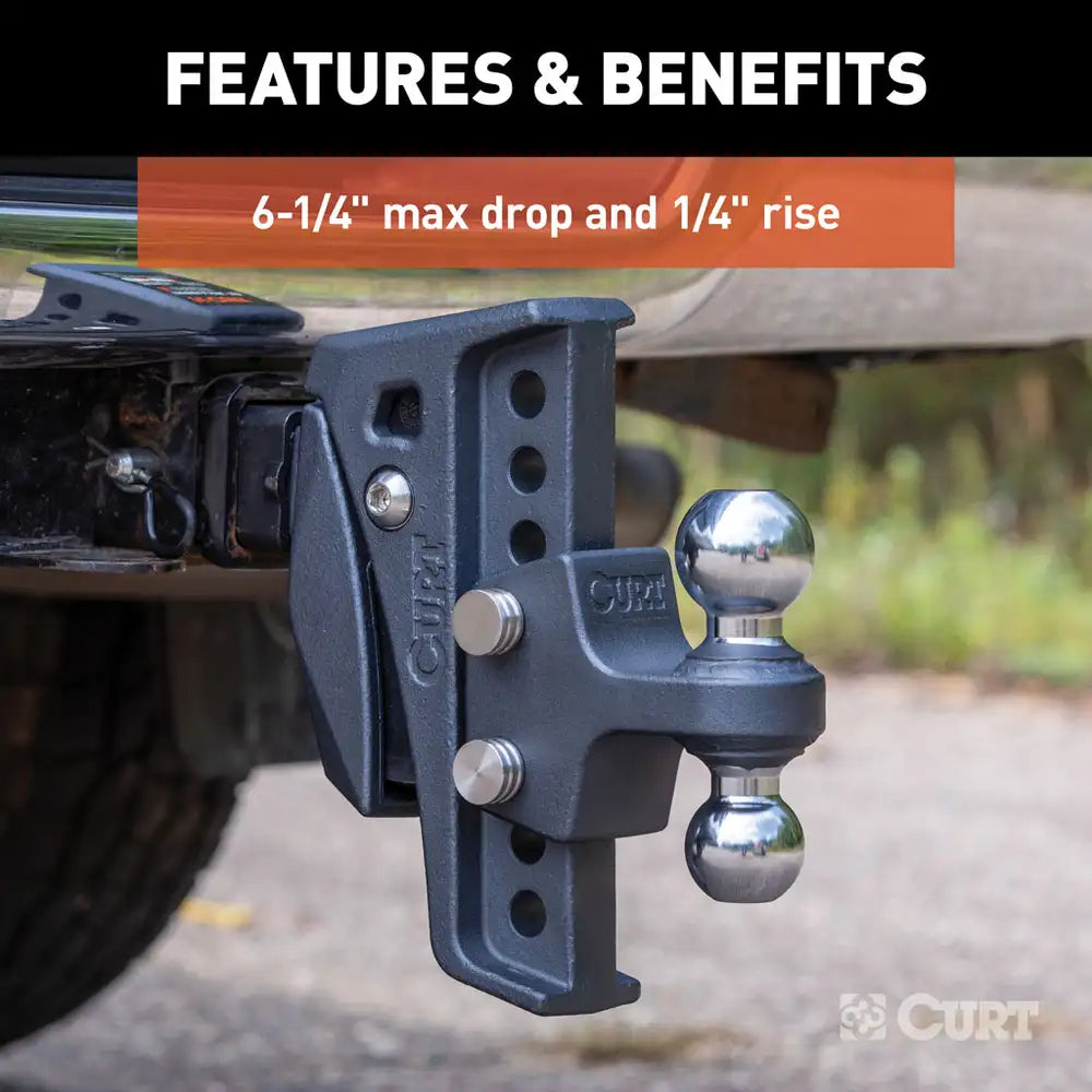 Rebellion XD Adjustable Cusion Hitch (2" Shank, 2", 2-5/16" Balls, 15K GTW)