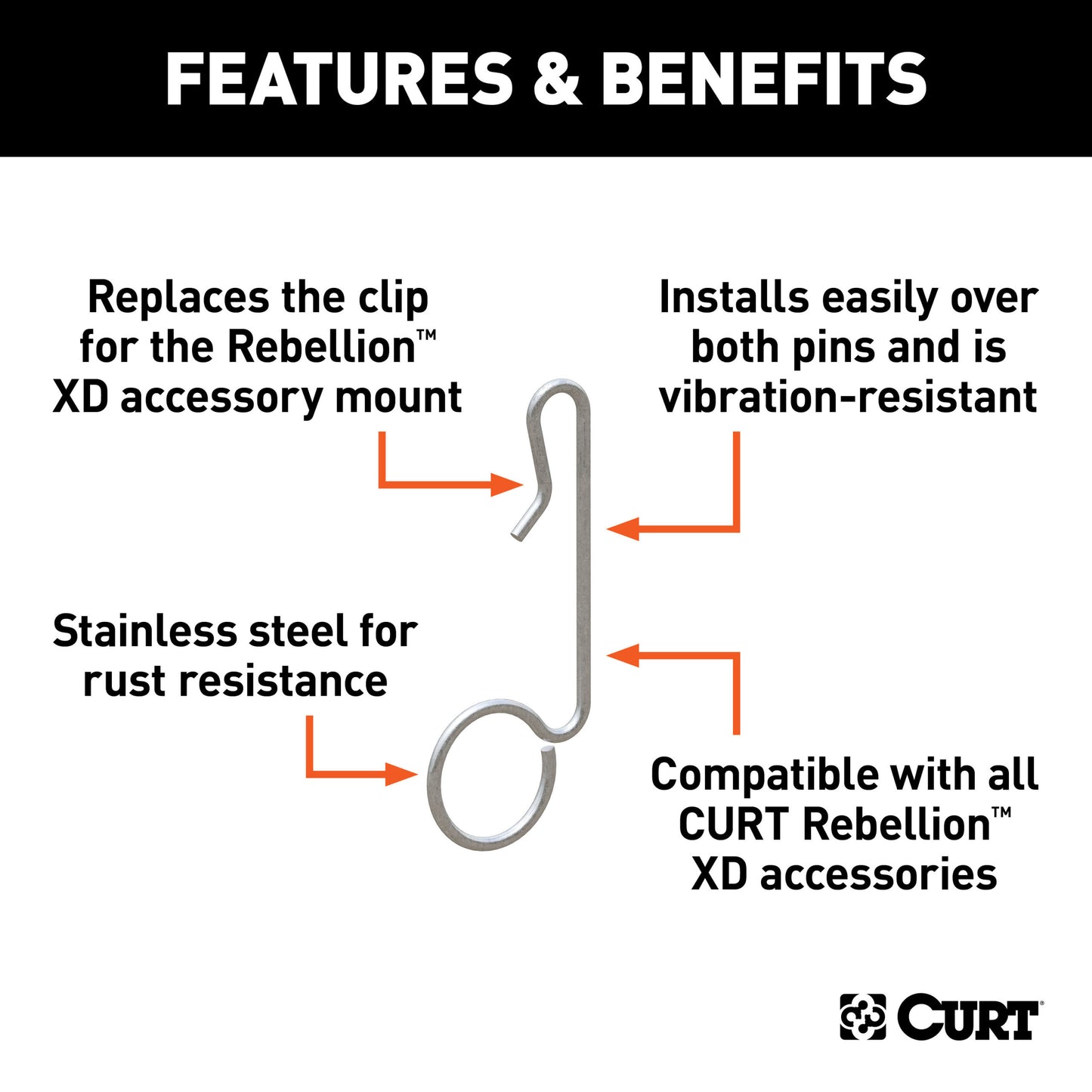 CURT Replacement Rebellion XD Accessory Mount Clip - 45960