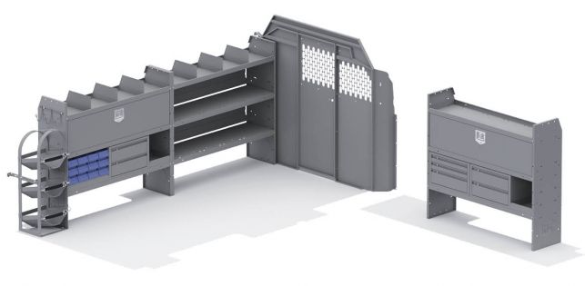 HVAC Shelving Package for Ford Transit - 148-in WB - Low Roof