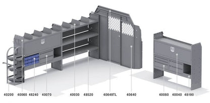 HVAC Shelving Package for Ford Transit - 148-in WB - Low Roof