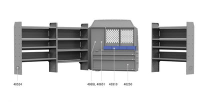 EZ All Trades Shelving Package for Mercedes Sprinter - 144-in WB - Std Roof