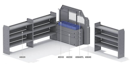 EZ All Trades Shelving Package for Ford Transit - 148-in WB - Low Roof