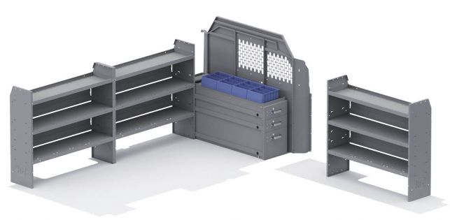 EZ All Trades Shelving Package for Ford Transit - 148-in WB - Low Roof