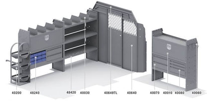 HVAC Shelving Package for Ford Transit - 130-in WB - Low Roof