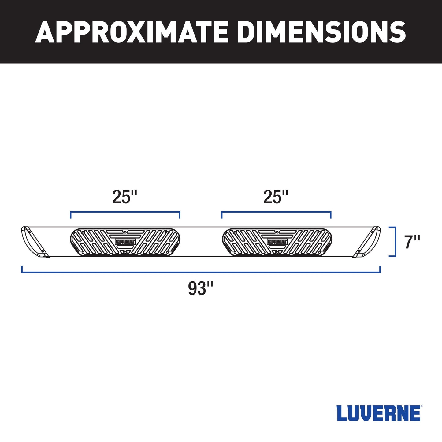 Luverne Regal 7 Polished Stainless 93" Oval W2W Steps, Select Silverado, Sierra HD