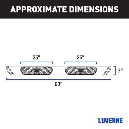 Luverne Regal 7 Polished Stainless 93" Oval W2W Steps, Select Ford F-250, F-350, F-450
