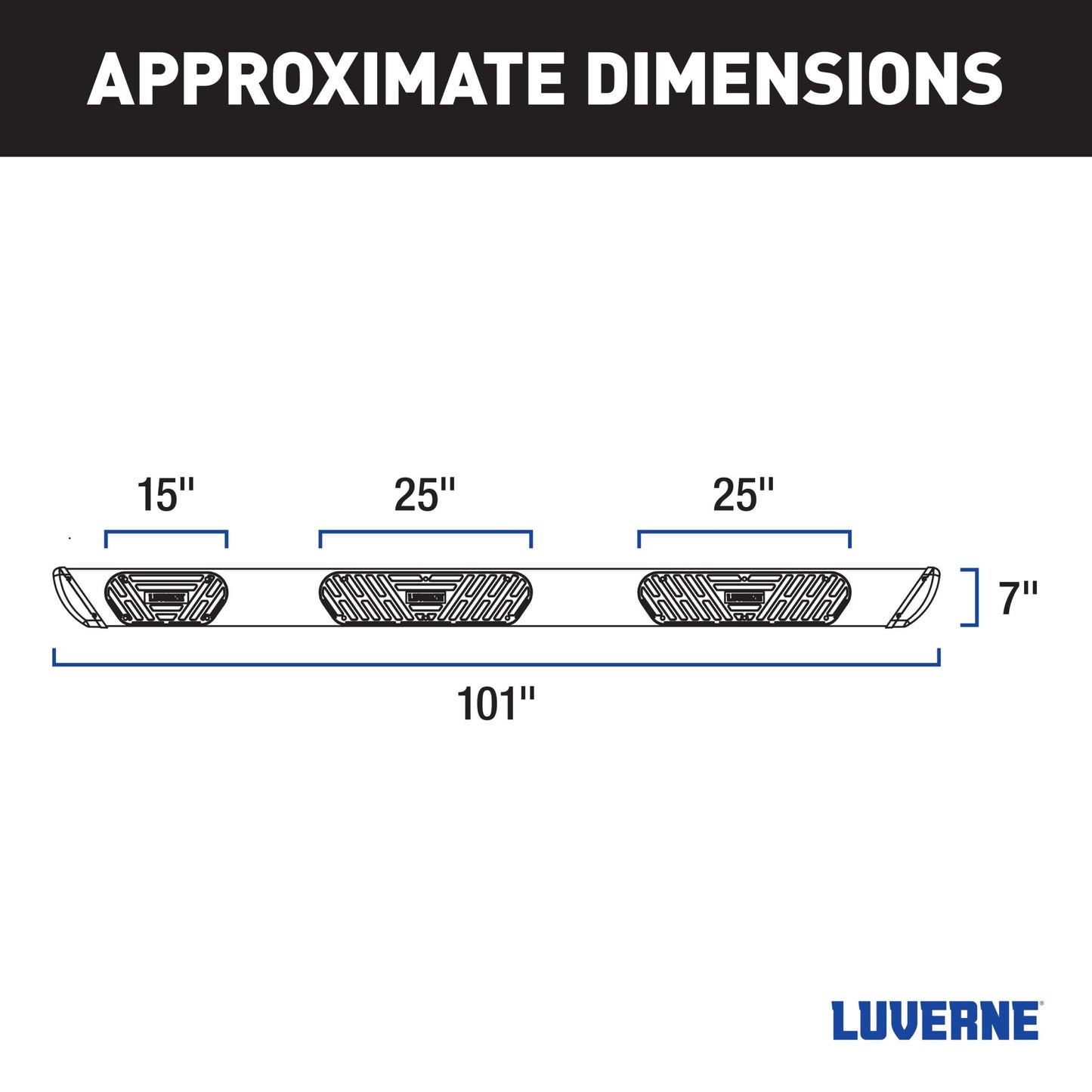 Luverne Regal 7 Polished Stainless 101" Oval W2W Steps, Select Silverado, Sierra HD
