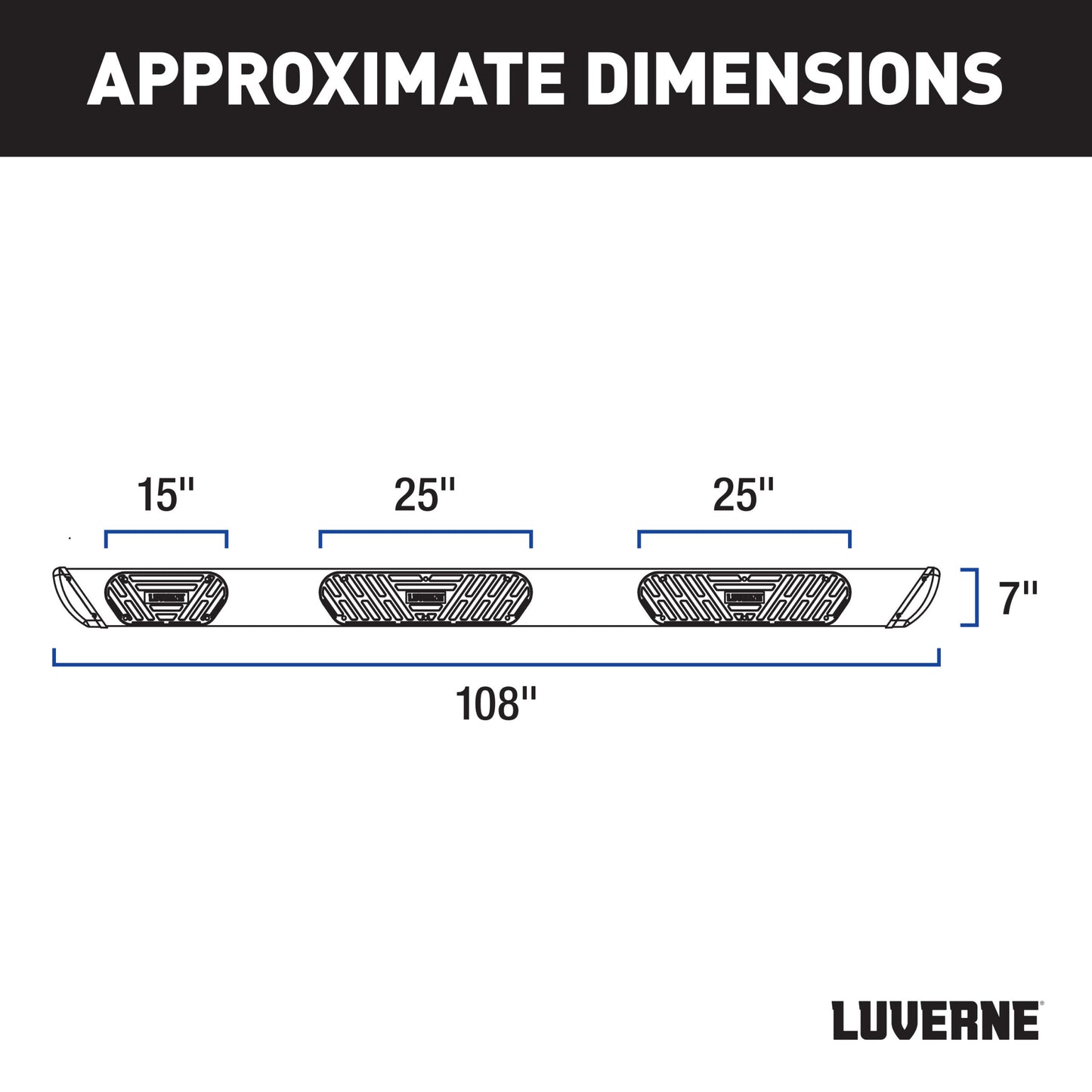 Luverne Regal 7 Polished Stainless 108" Oval W2W Steps, Select Ford F-250, F-350, F-450