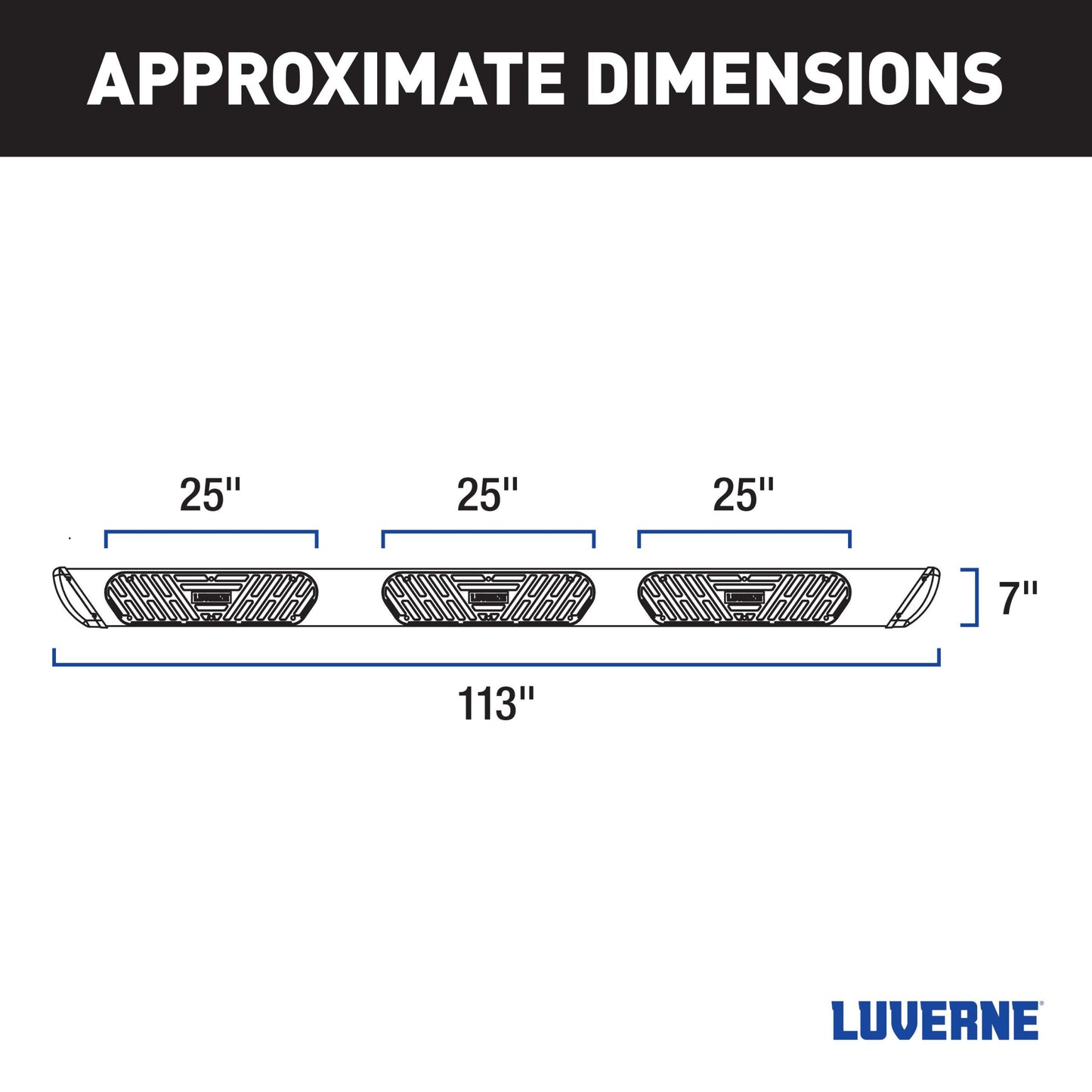 Luverne Regal 7 Polished Stainless 113" Oval W2W Steps, Select Silverado, Sierra HD