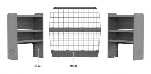 Commercial Shelving Package for Ford Transit Connect - Wire Partition