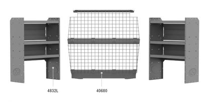 Commercial Shelving Package for Ford Transit Connect - Wire Partition