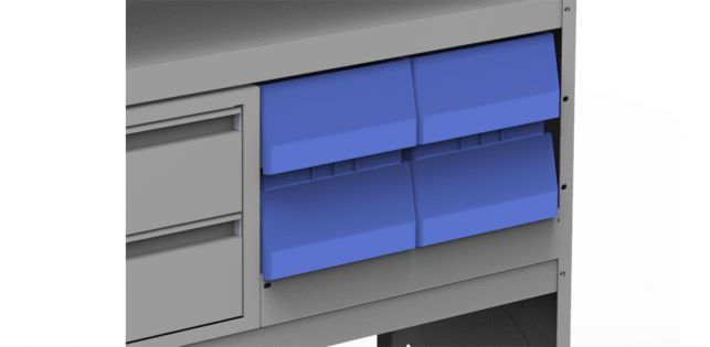 Small Parts Plastic Bin Module 20" W (4 - 10" W Bins)